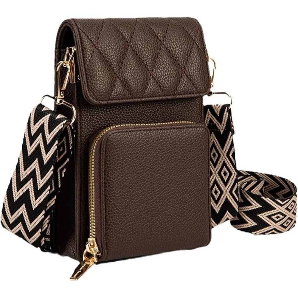 Small Leather Crossbody Bag Women PU Compact Shoulder Purse with Card Slots